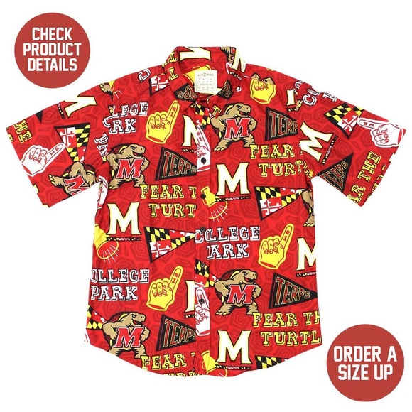 🆕 UMD Fan Pattern (Red) / Hawaiian Shirt XL - Picture 2 of 9